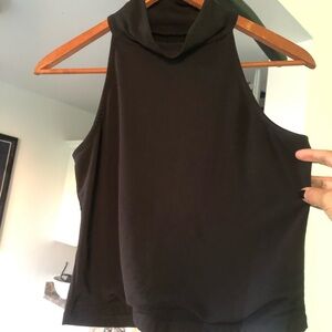 Black Sleeveless Mock Neck Top
